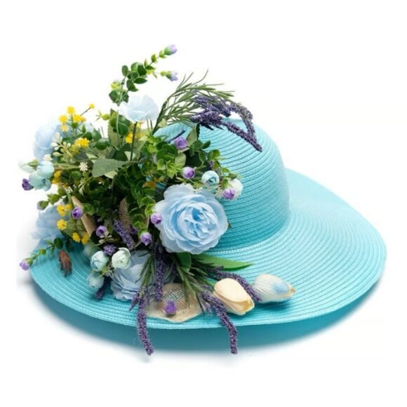 Vintage August Hats Floral Wide Brim Dressy Hat Rare NWT - A142 main image 9